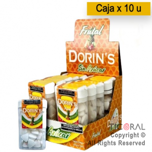 PASTILLAS CORAZONCITOS DORINS SIN AZUCAR FRUTAL 10 CAJITAS X 17 GR C/U